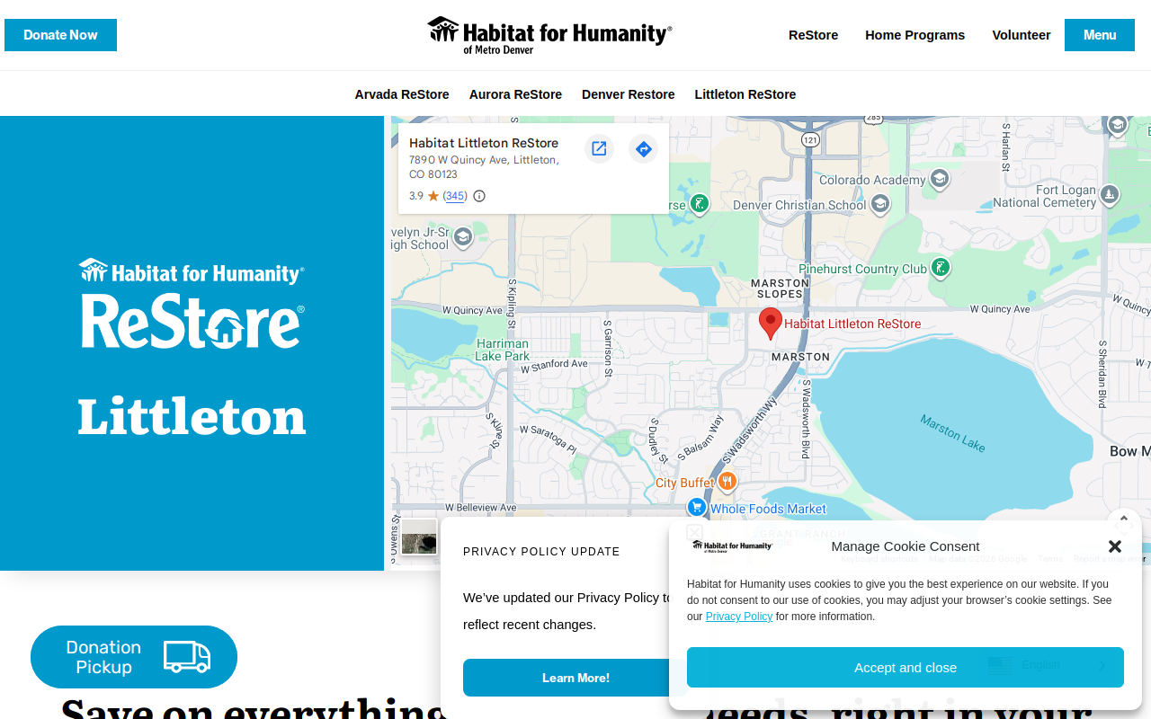 Habitat for Humanity ReStore website preview