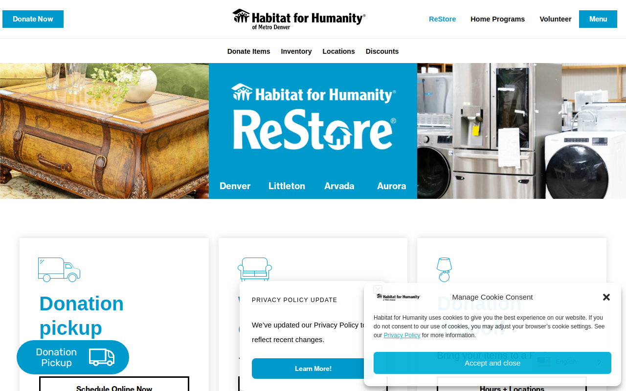 Habitat for Humanity ReStore website preview