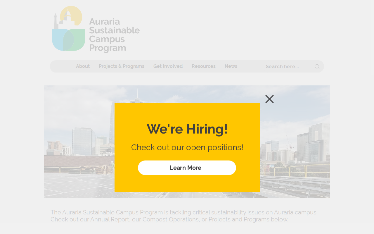 Auraria Sustainable Campus Program website preview