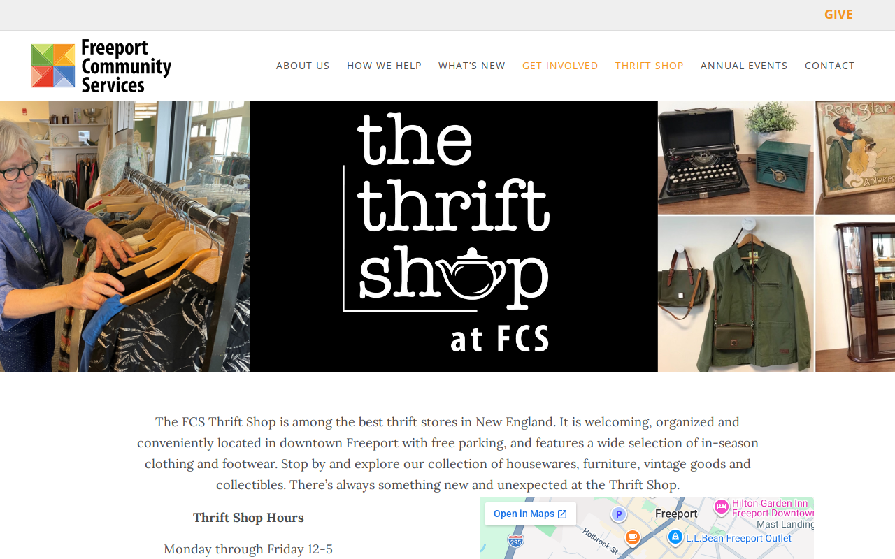FCS Thrift Shop website preview