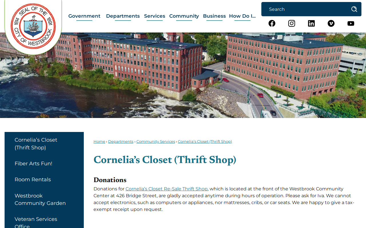 Cornelia's Closet website preview