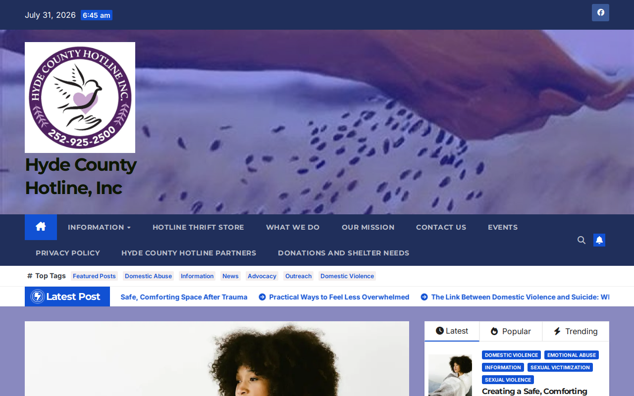 Hyde County Hotline Thrift Shop website preview