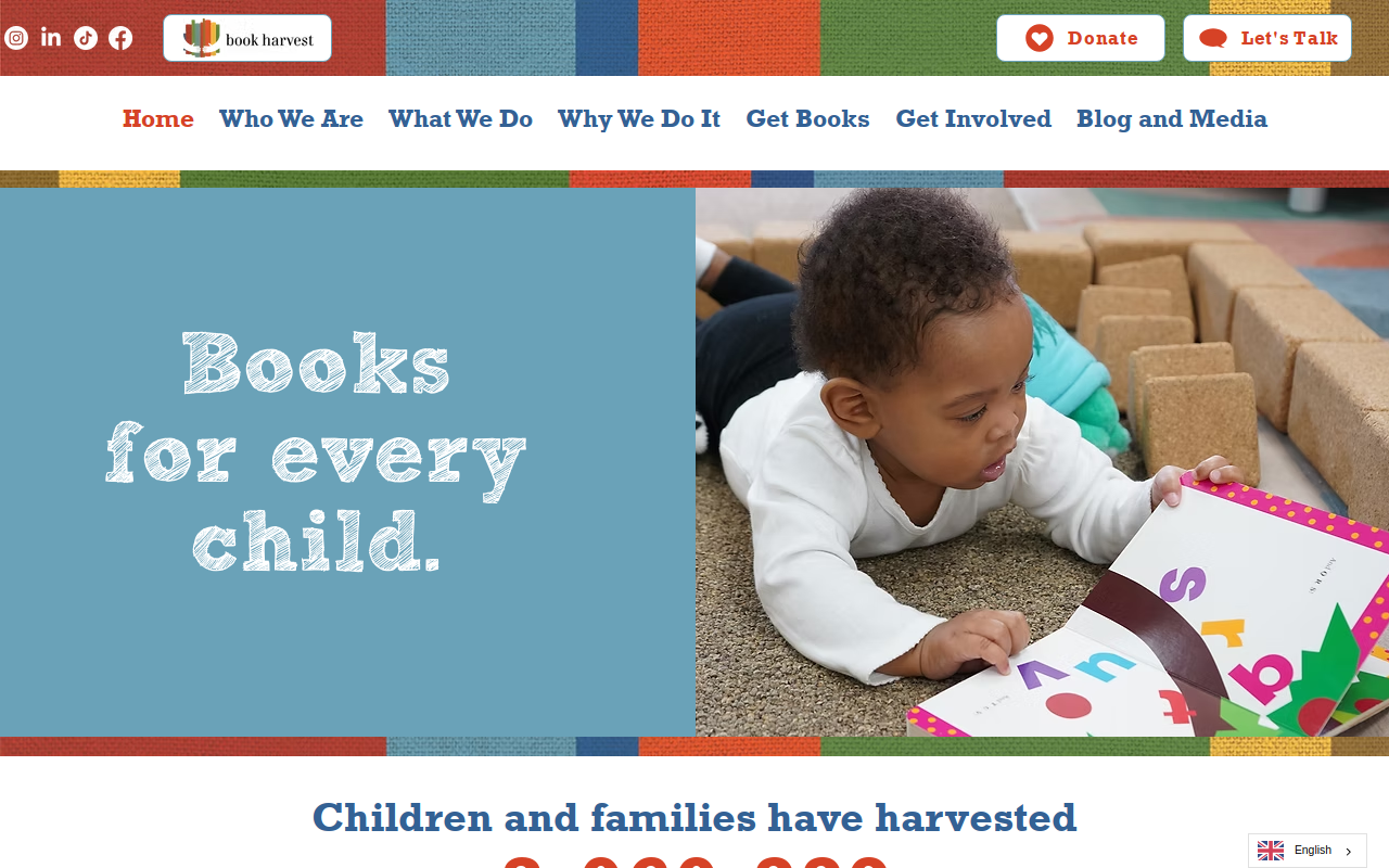 Book Harvest website preview