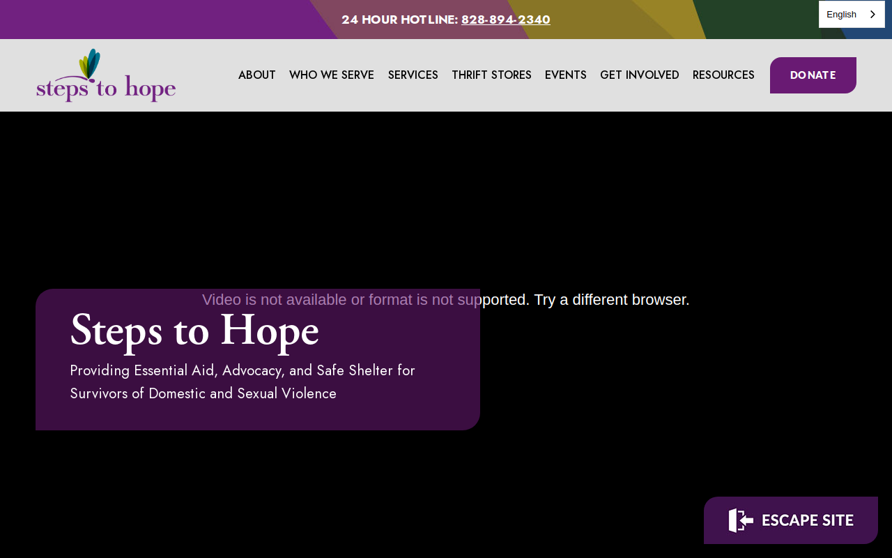 Second Chance Thirft Store - Steps to Hope website preview
