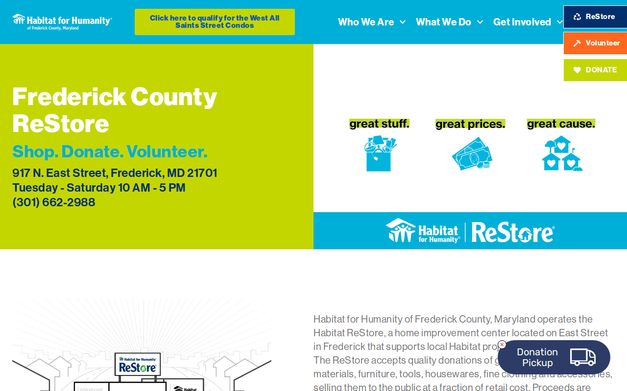 Habitat for Humanity ReStore website preview