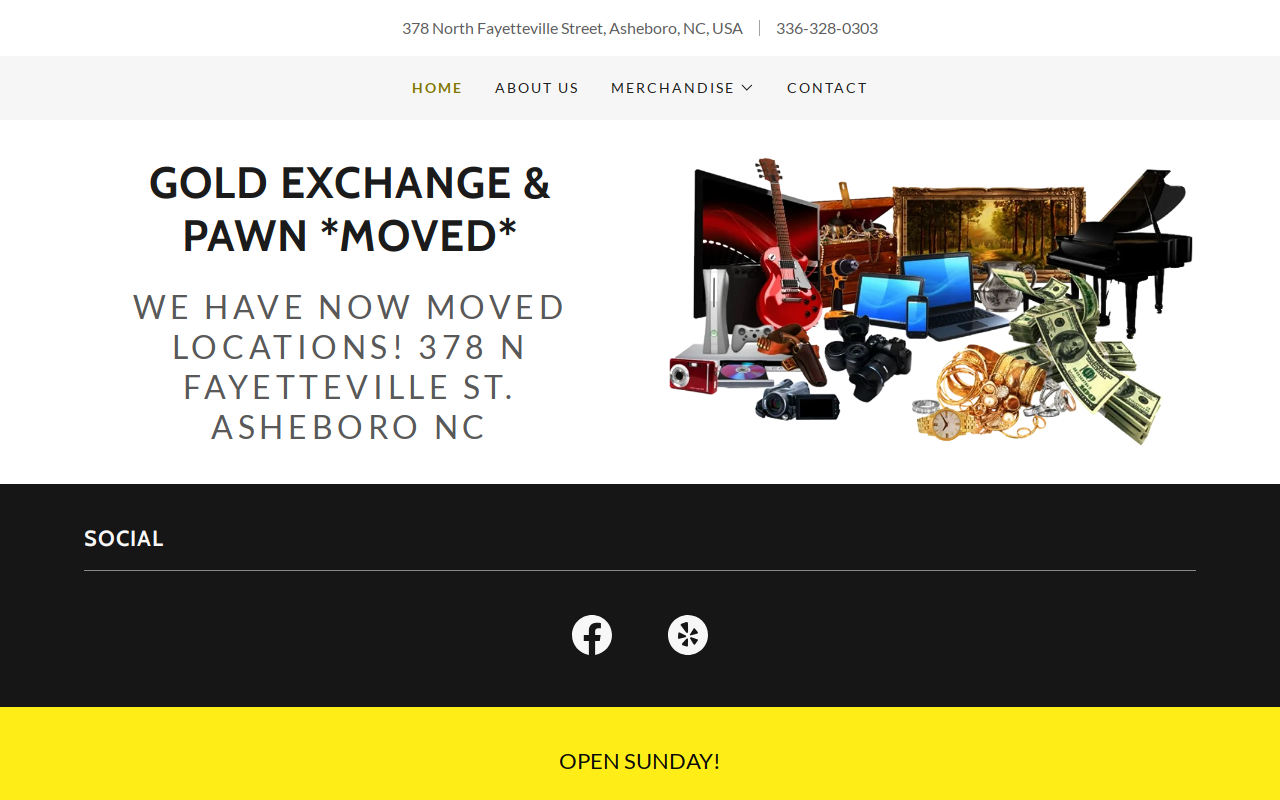 Gold Exchange and Pawn website preview