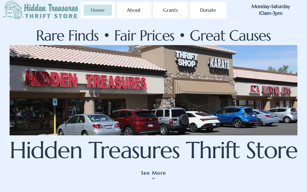 Hidden Treasures website preview