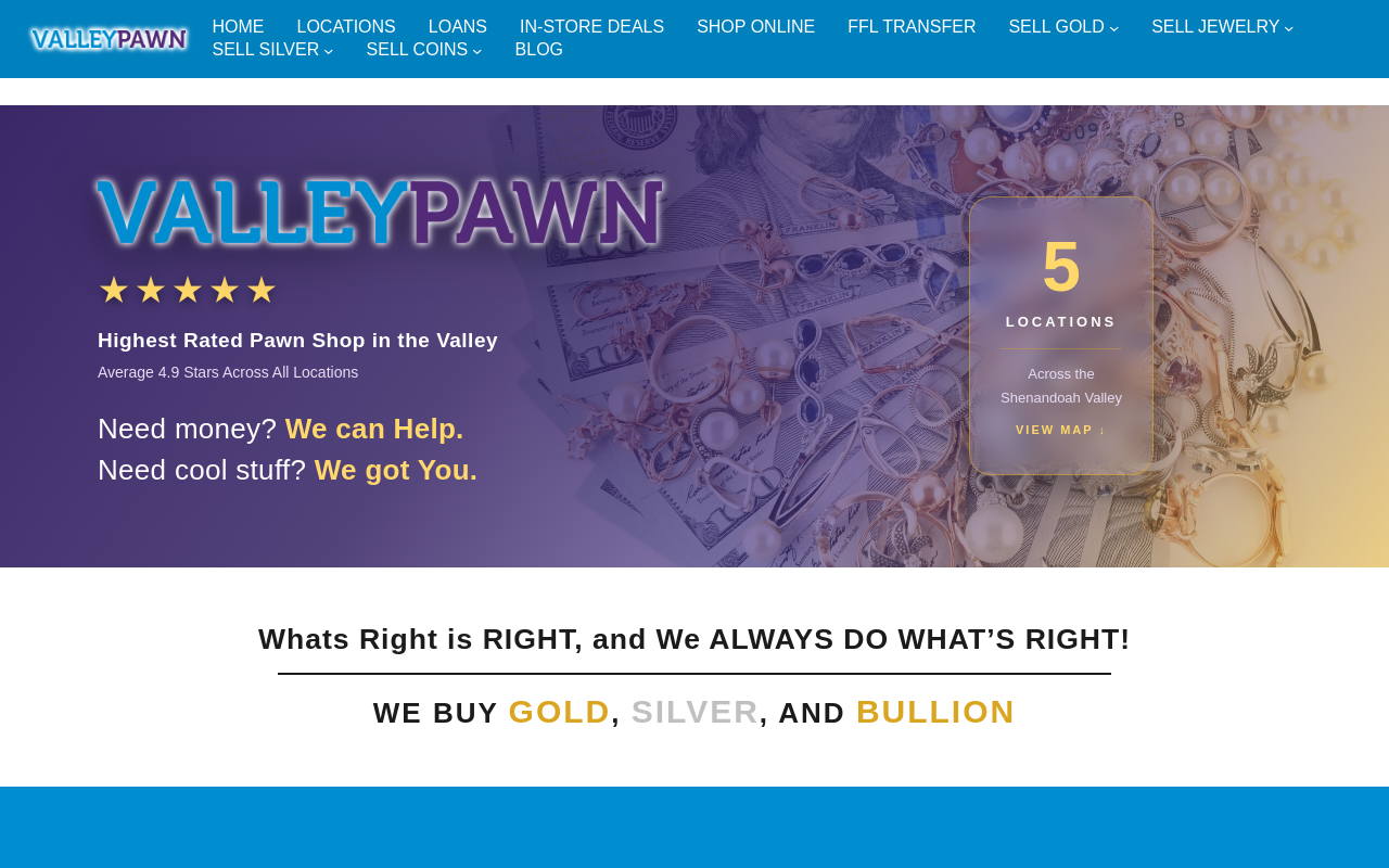Valley Pawn website preview