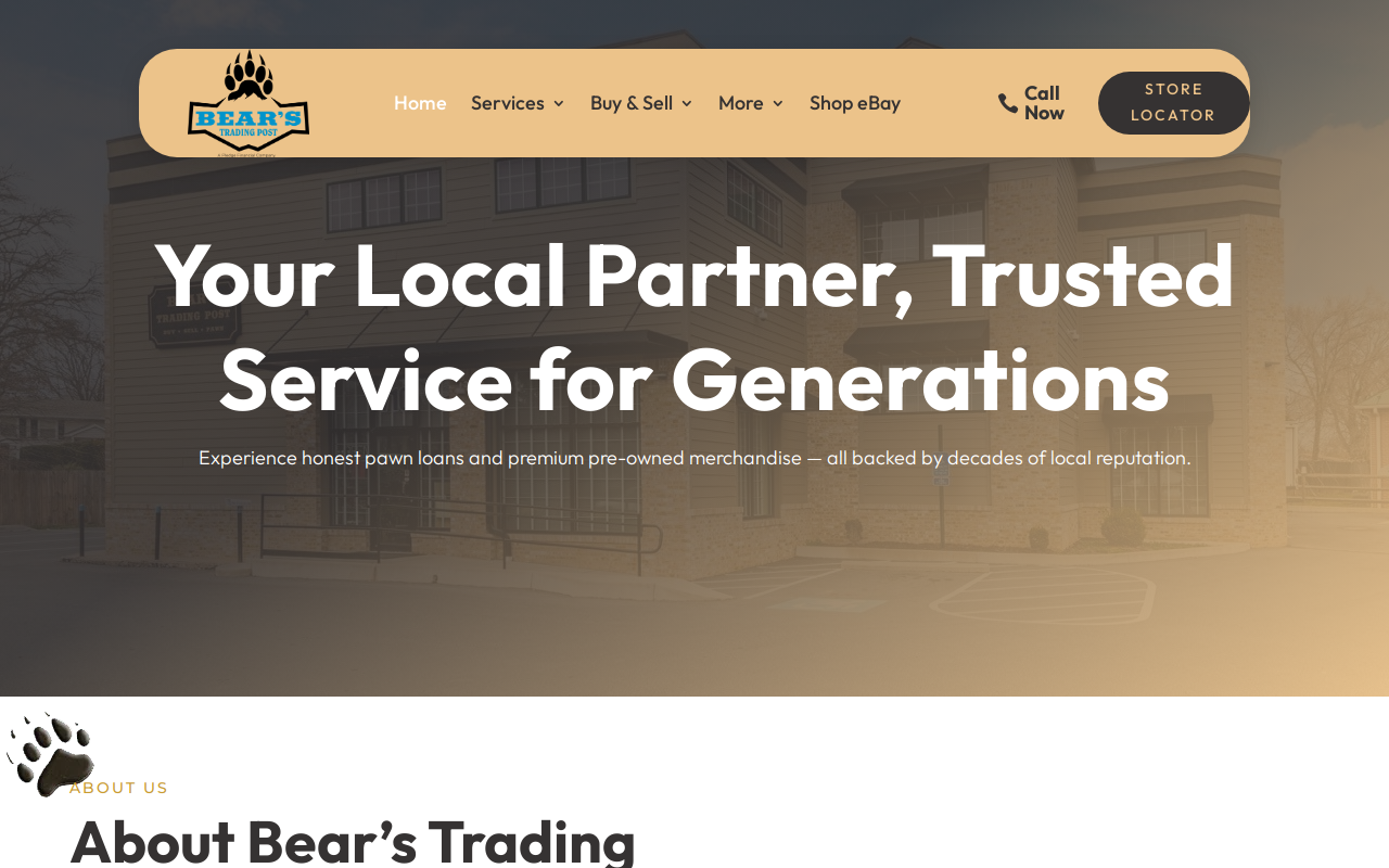Bear's Trading Post website preview