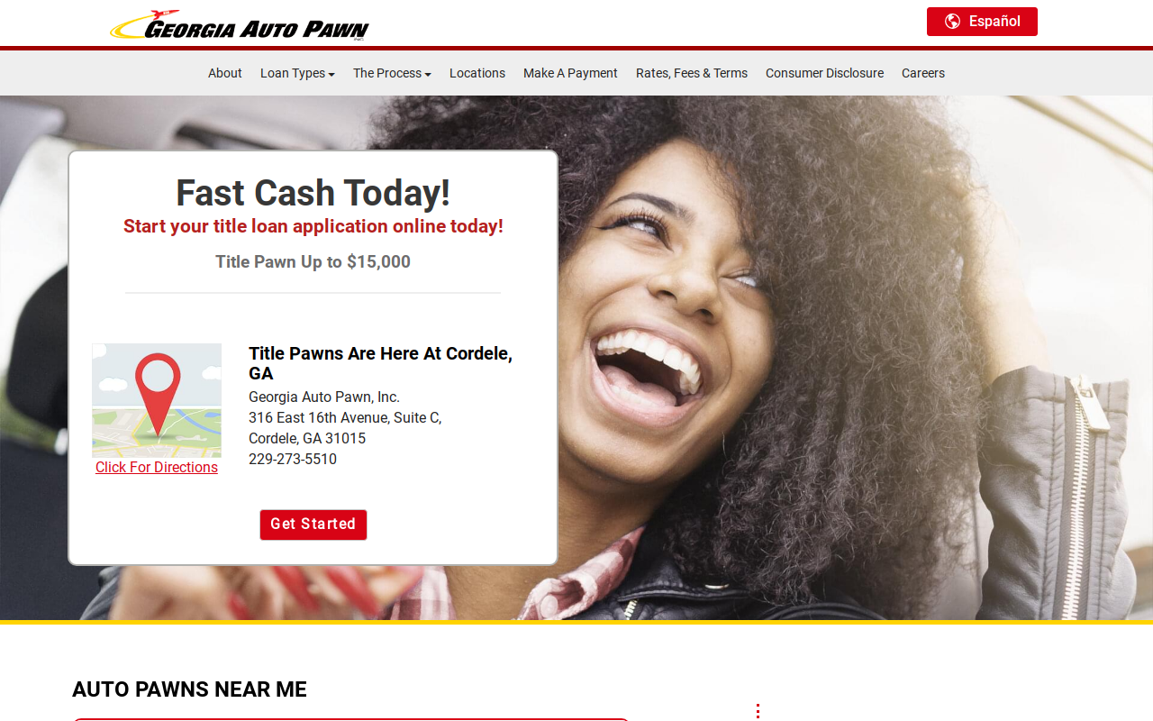 Georgia Auto Pawn website preview