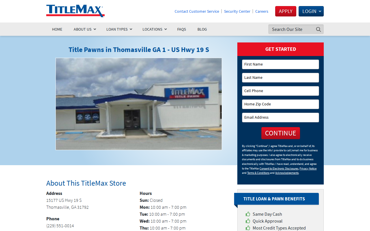 TitleMax website preview