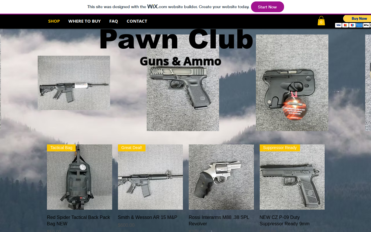 Pawn Club website preview