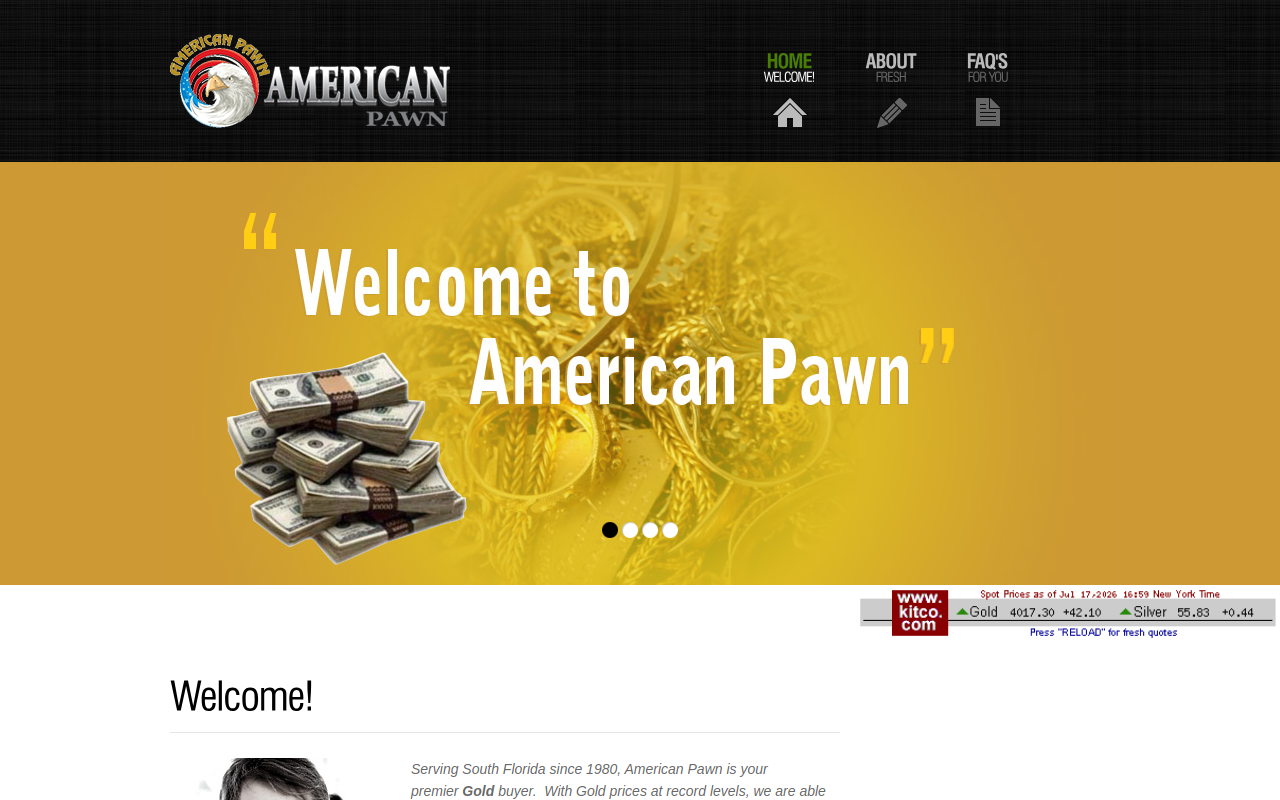 American Pawn & Jewelry website preview