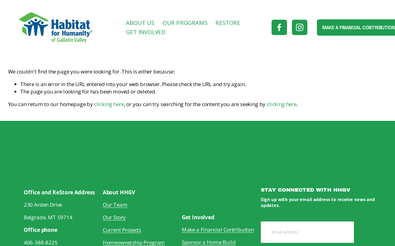 Habitat for Humanity ReStore website preview