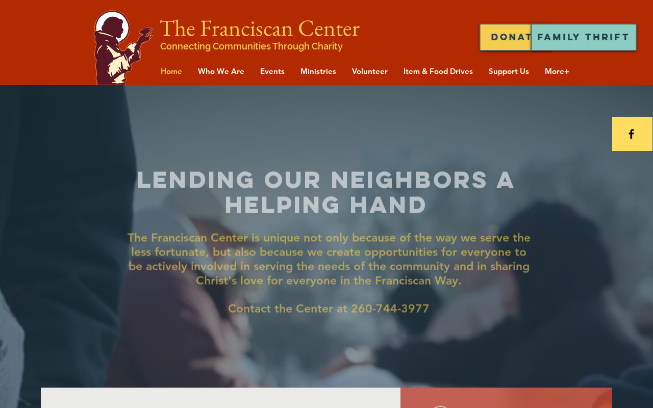 The Franciscan Center website preview