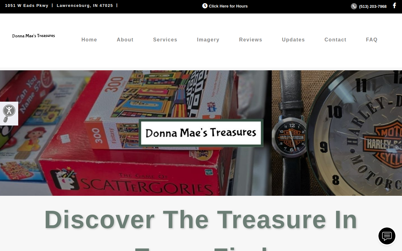 Donna Mae’s Treasures website preview