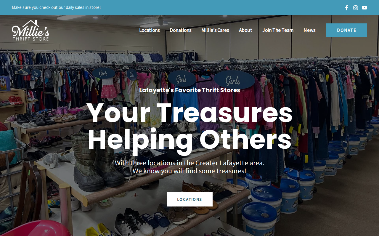 Millie's Thrift Store website preview
