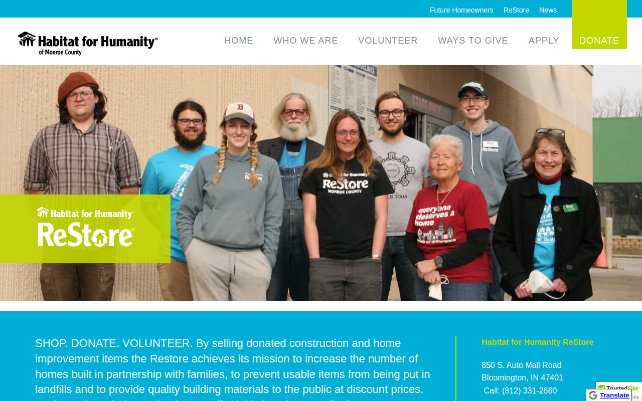 Habitat for Humanity ReStore website preview