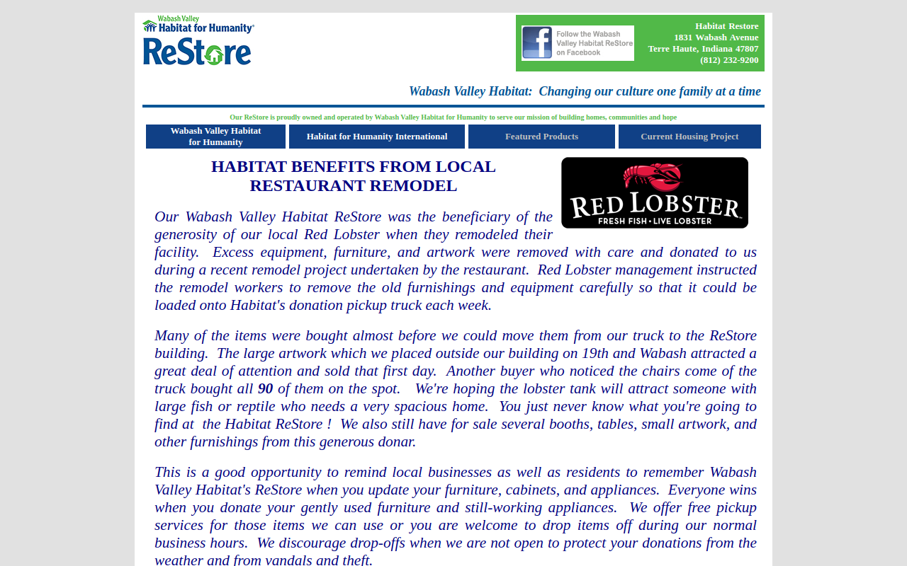 Habitat for Humanity ReStore website preview