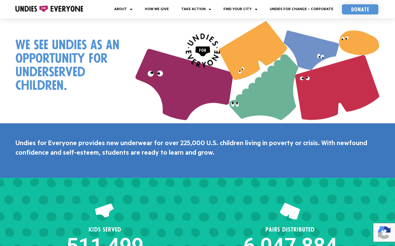 Undies for Everyone website preview