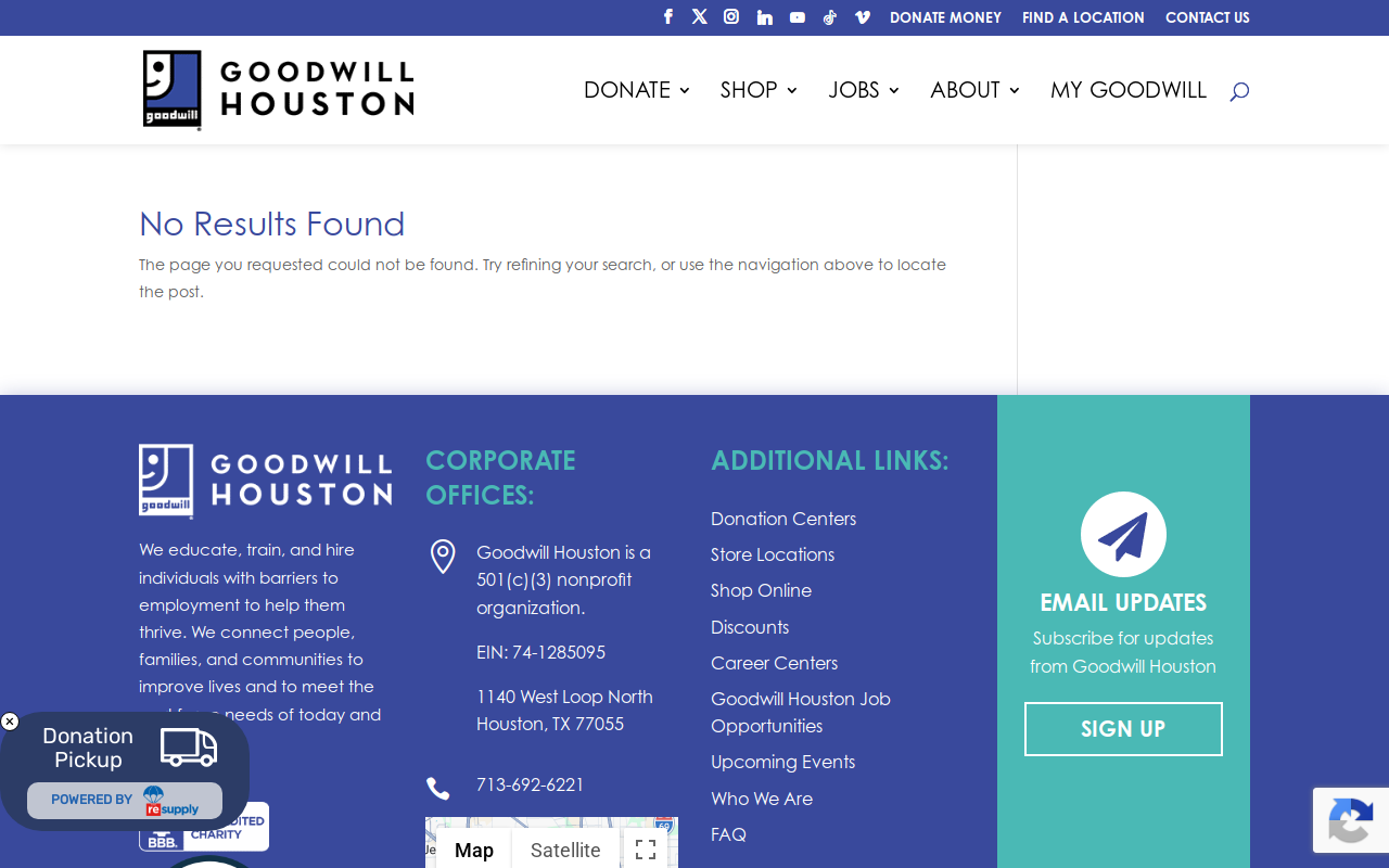 Goodwill Donation Center website preview