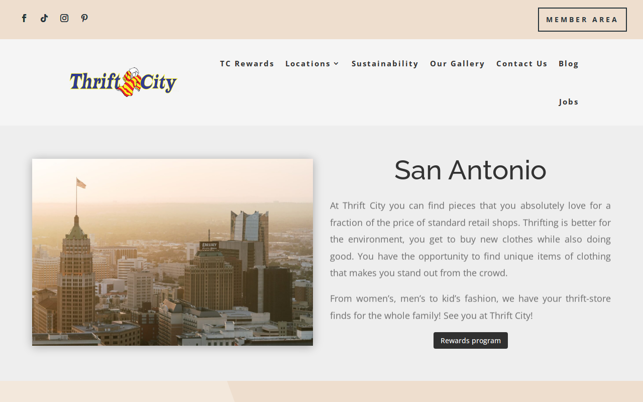 Thrift City website preview