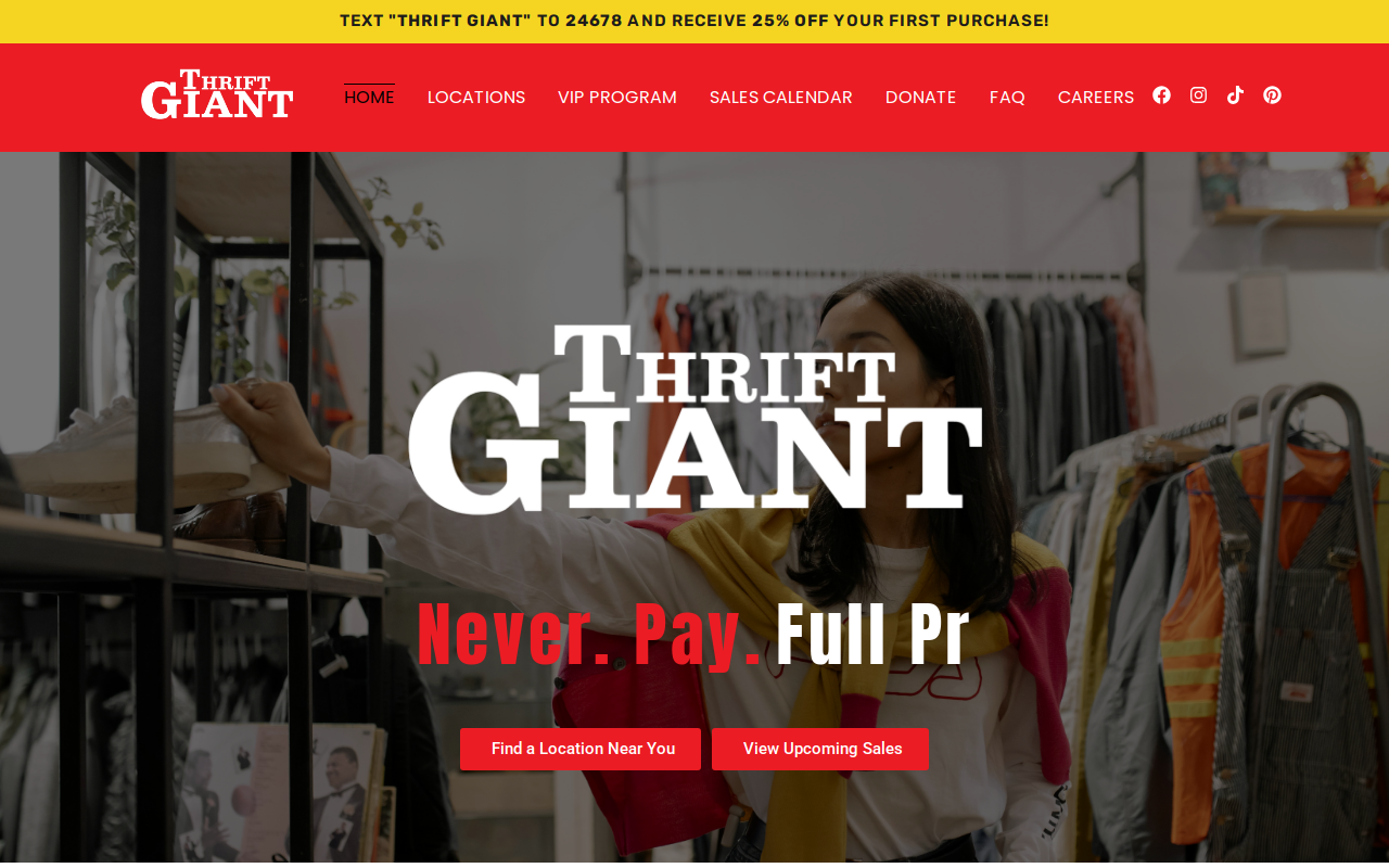 Thrift Giant website preview