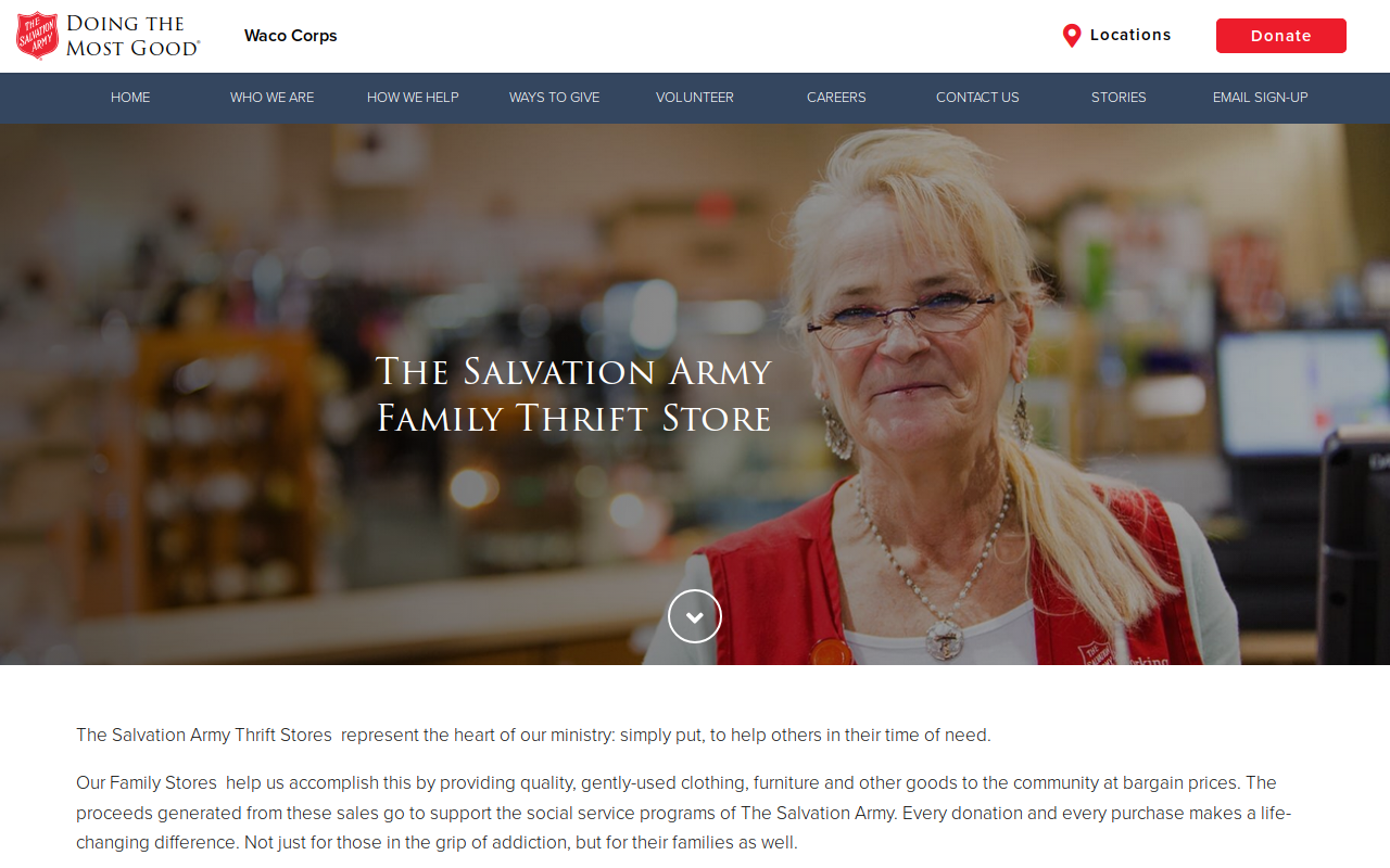 The Salvation Army website preview
