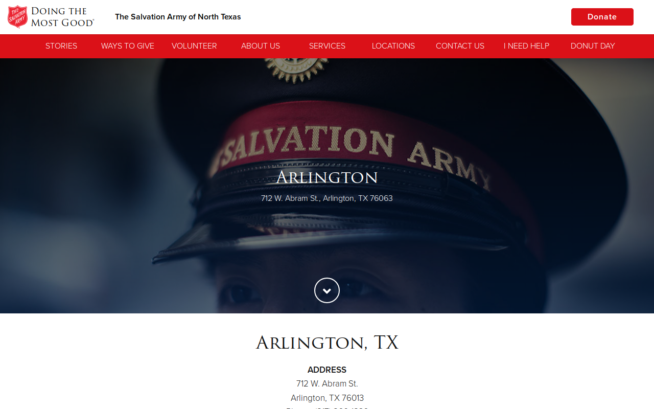 The Salvation Army website preview