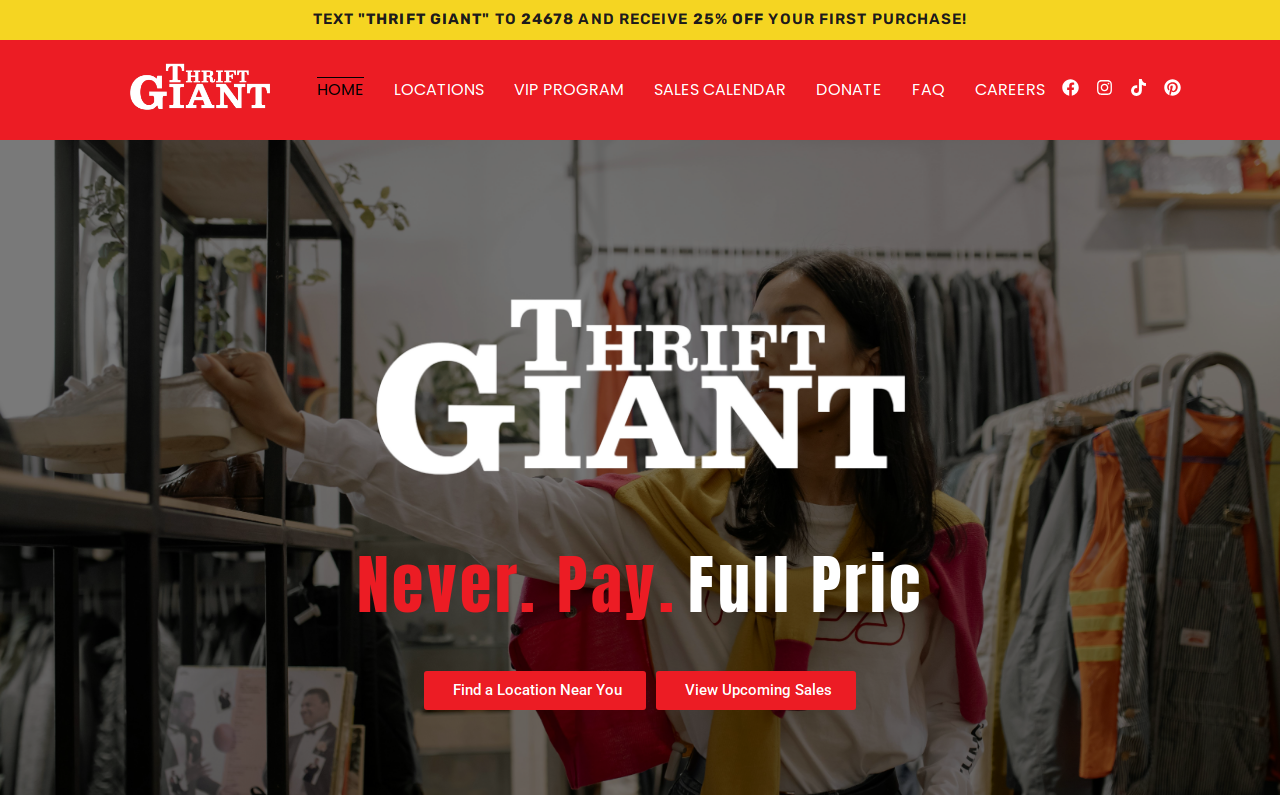 Thrift Giant website preview