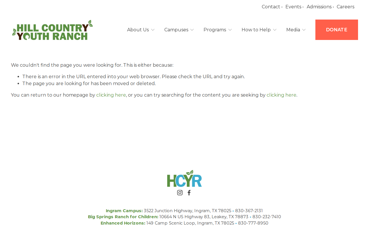 Hill Country Youth Ranch Thrift Shop website preview
