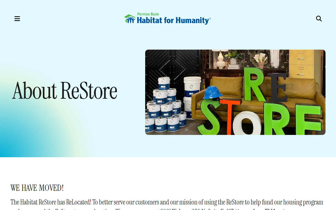 Habitat for Humanity ReStore website preview