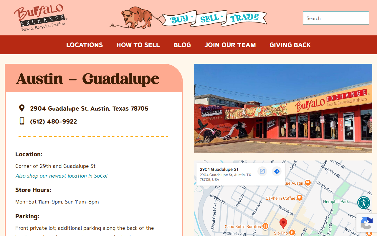 Buffalo Exchange website preview