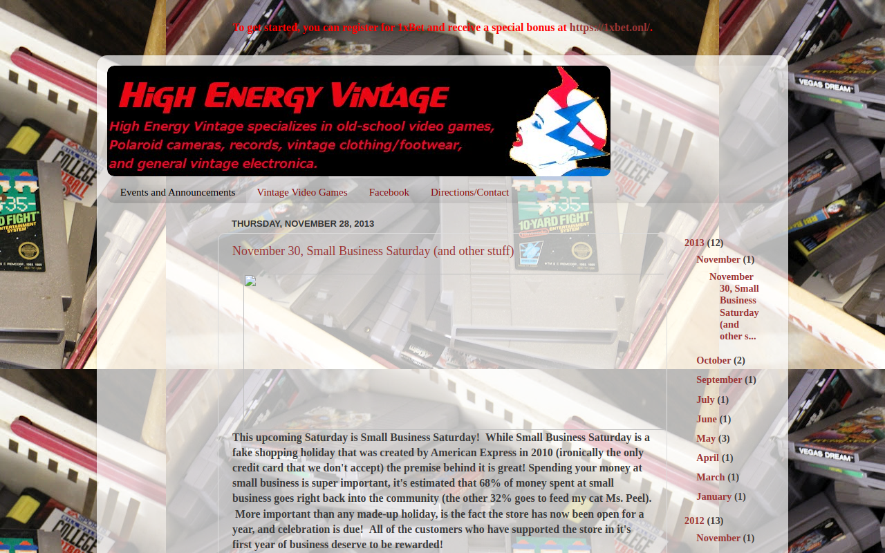 High Energy Vintage website preview