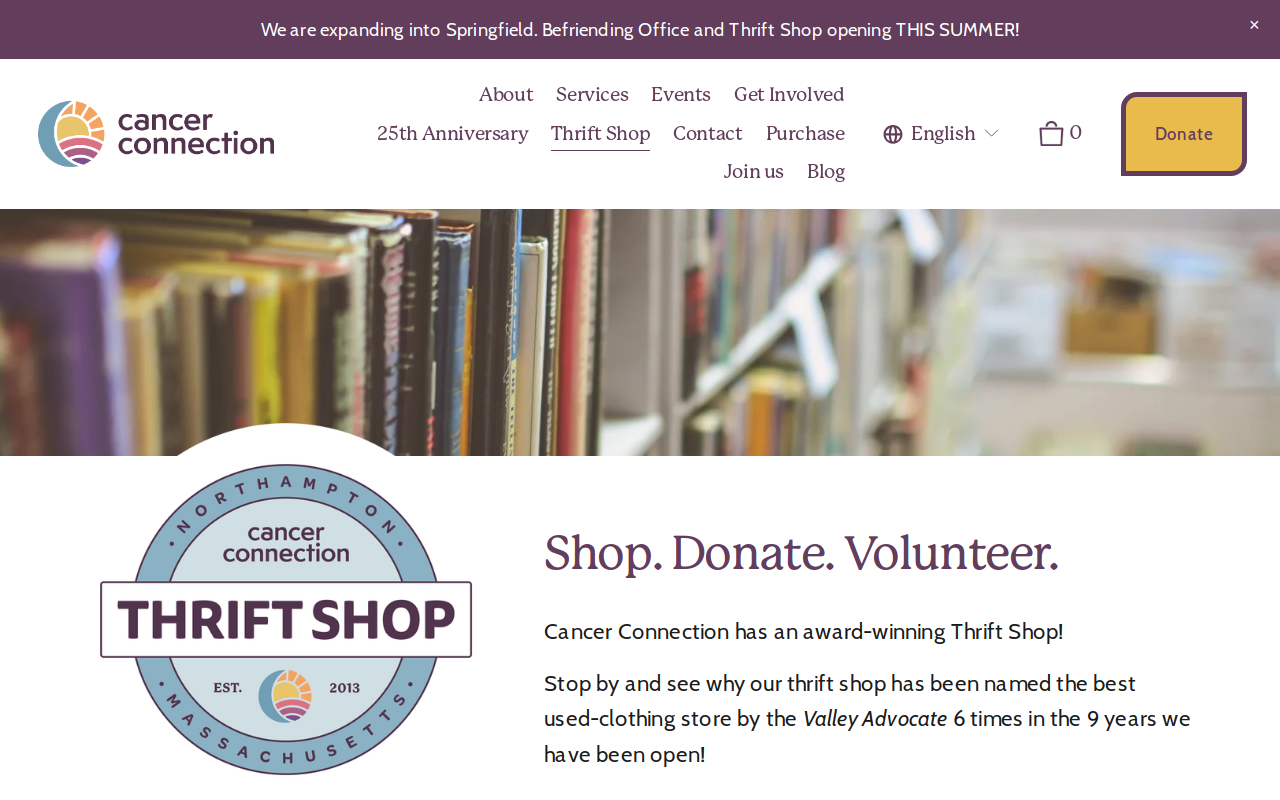 Cancer Connection Thrift Shop website preview