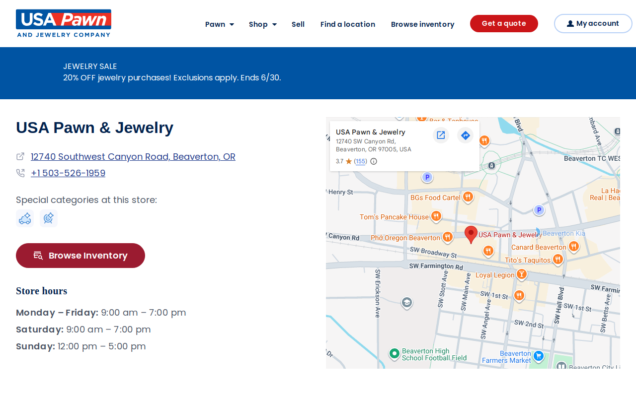 USA Pawn and Jewelry website preview