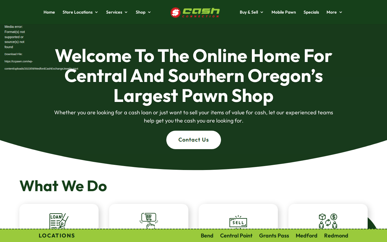 Cash Connection Pawn Shop website preview