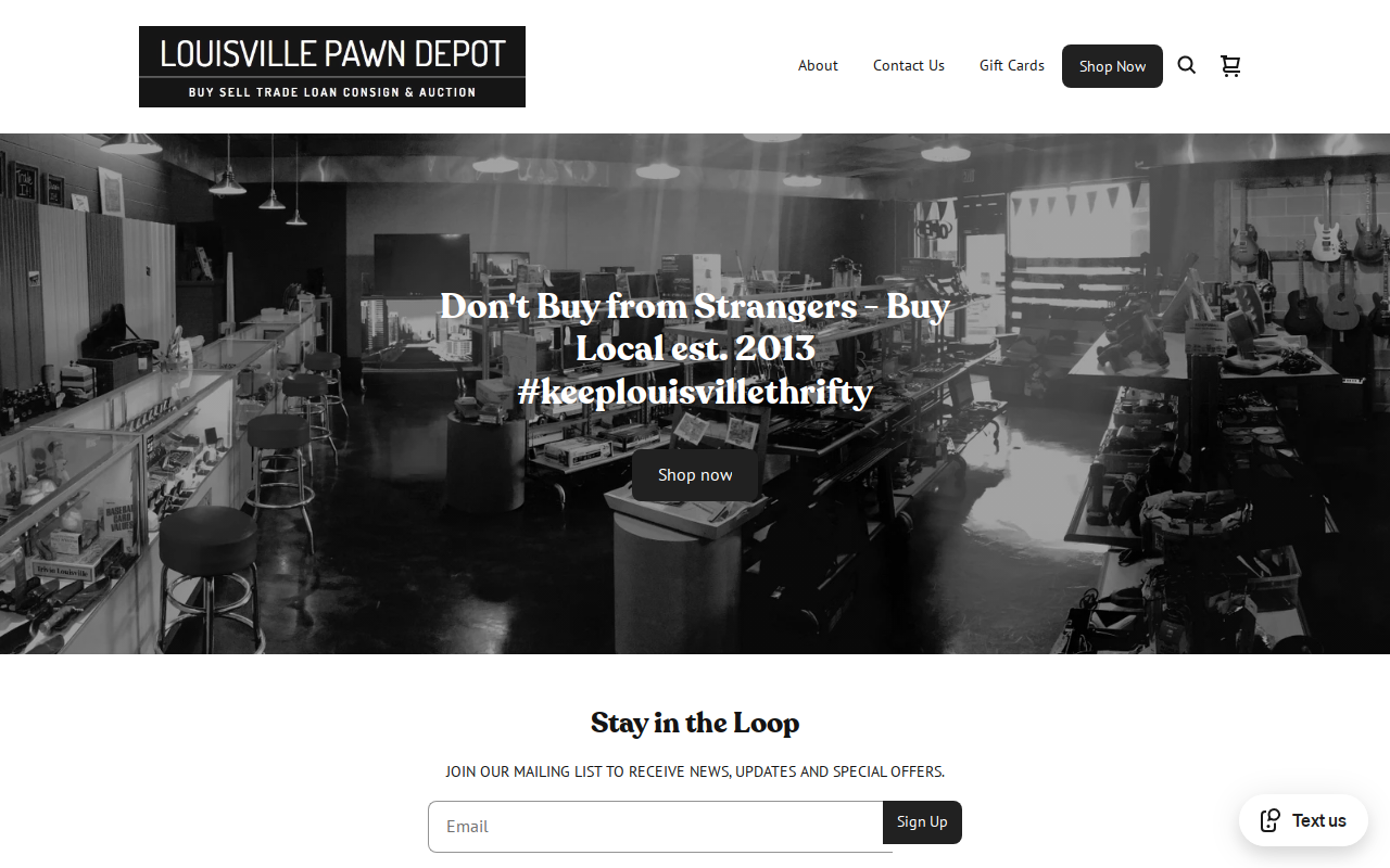 Louisville Pawn Depot website preview