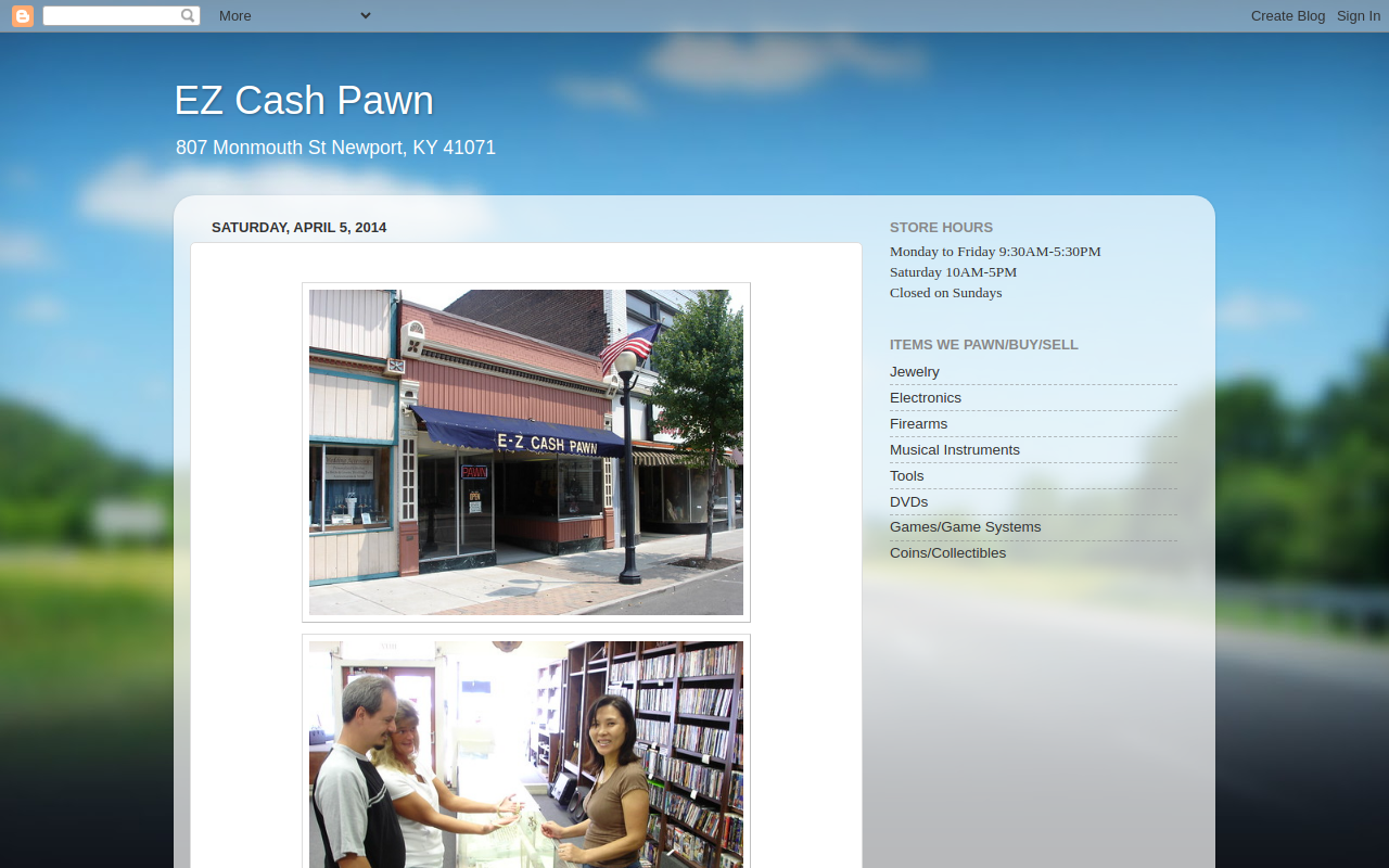 E-Z Cash Pawn website preview