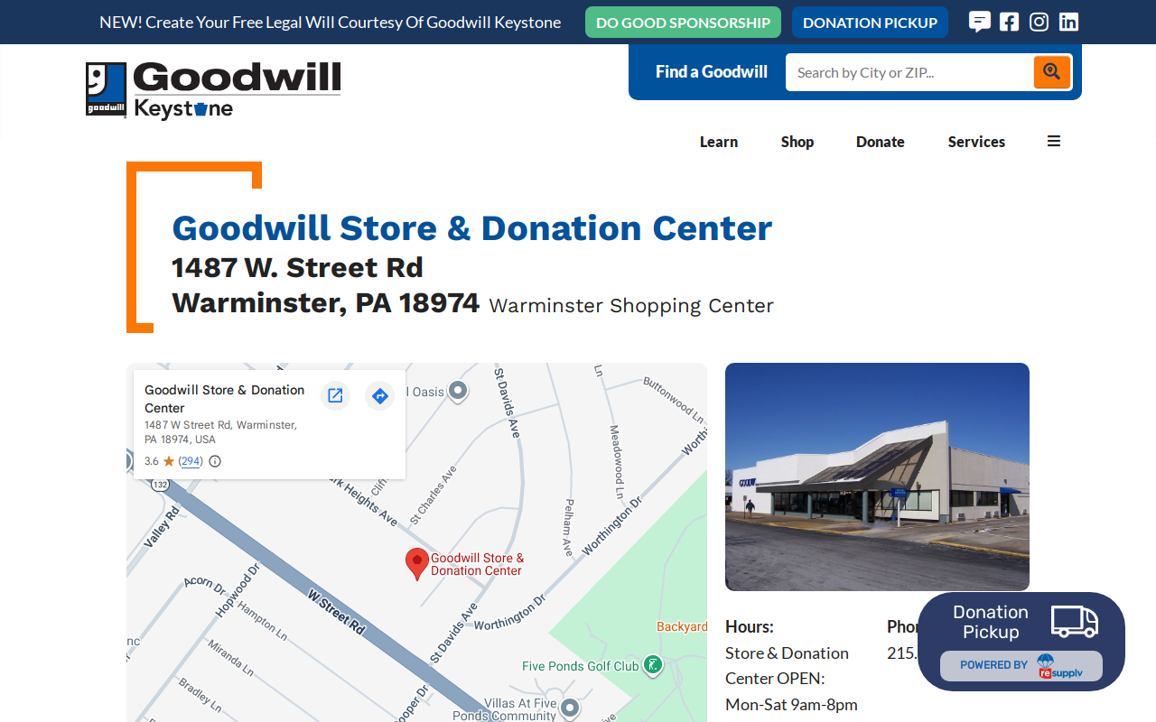 Goodwill Store & Donation Center website preview