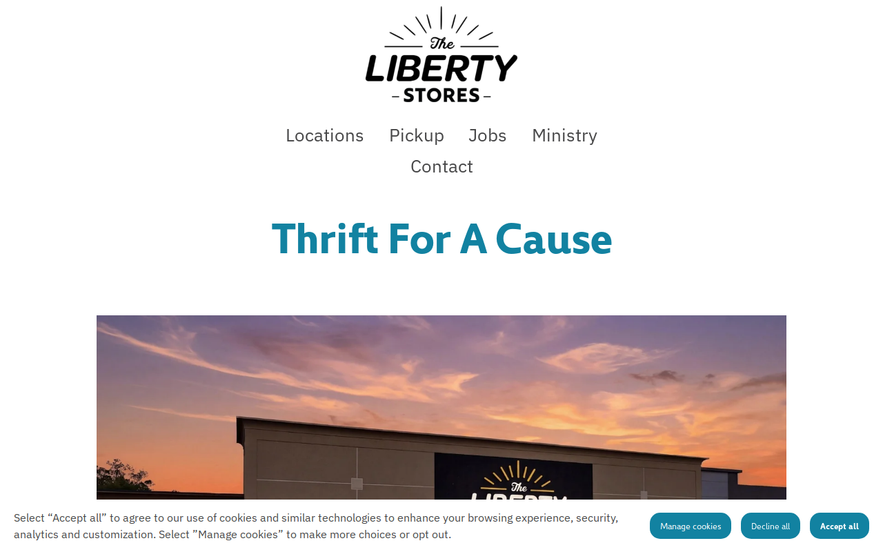Liberty Ministries Thrift website preview