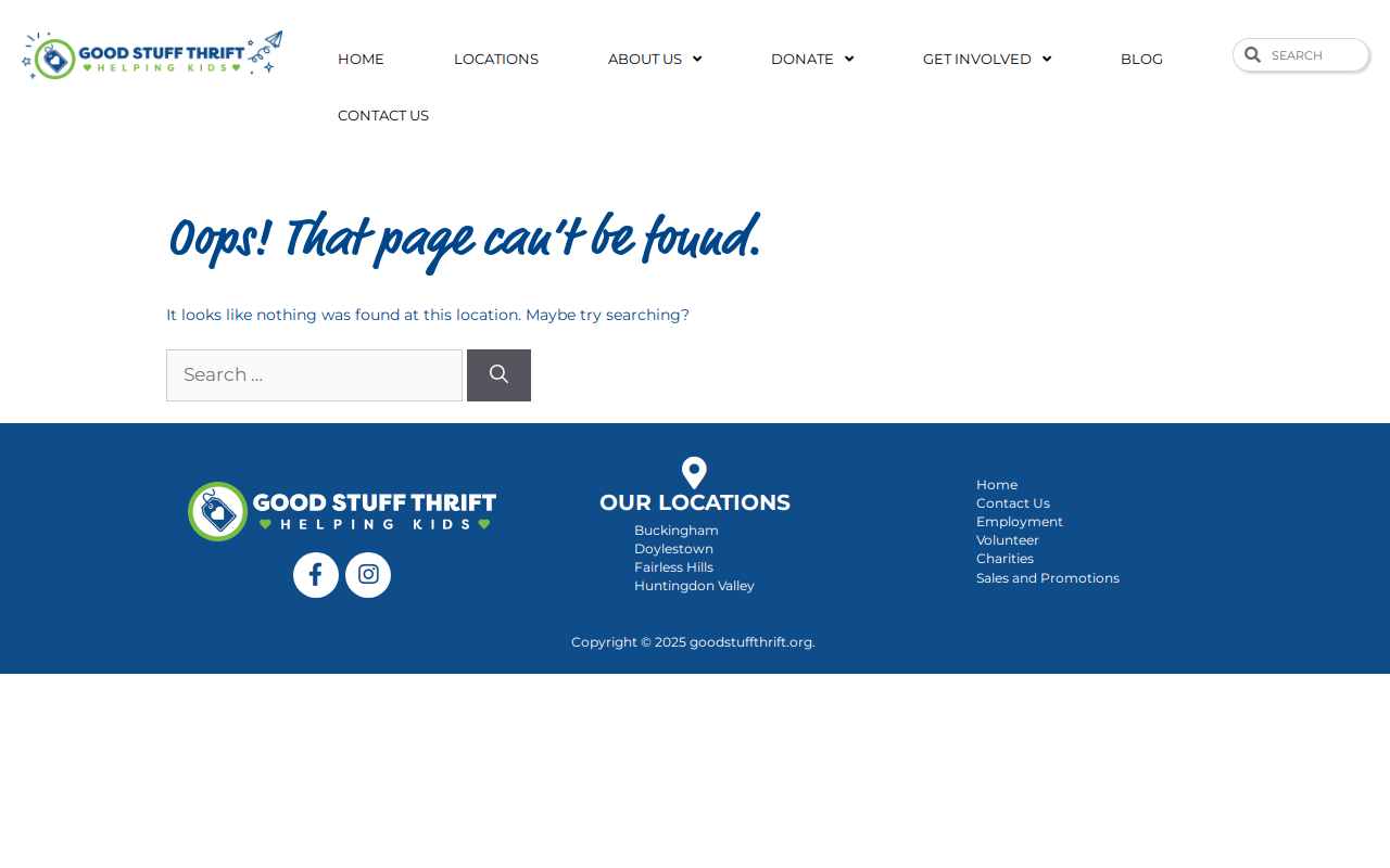Good Stuff Thrift website preview