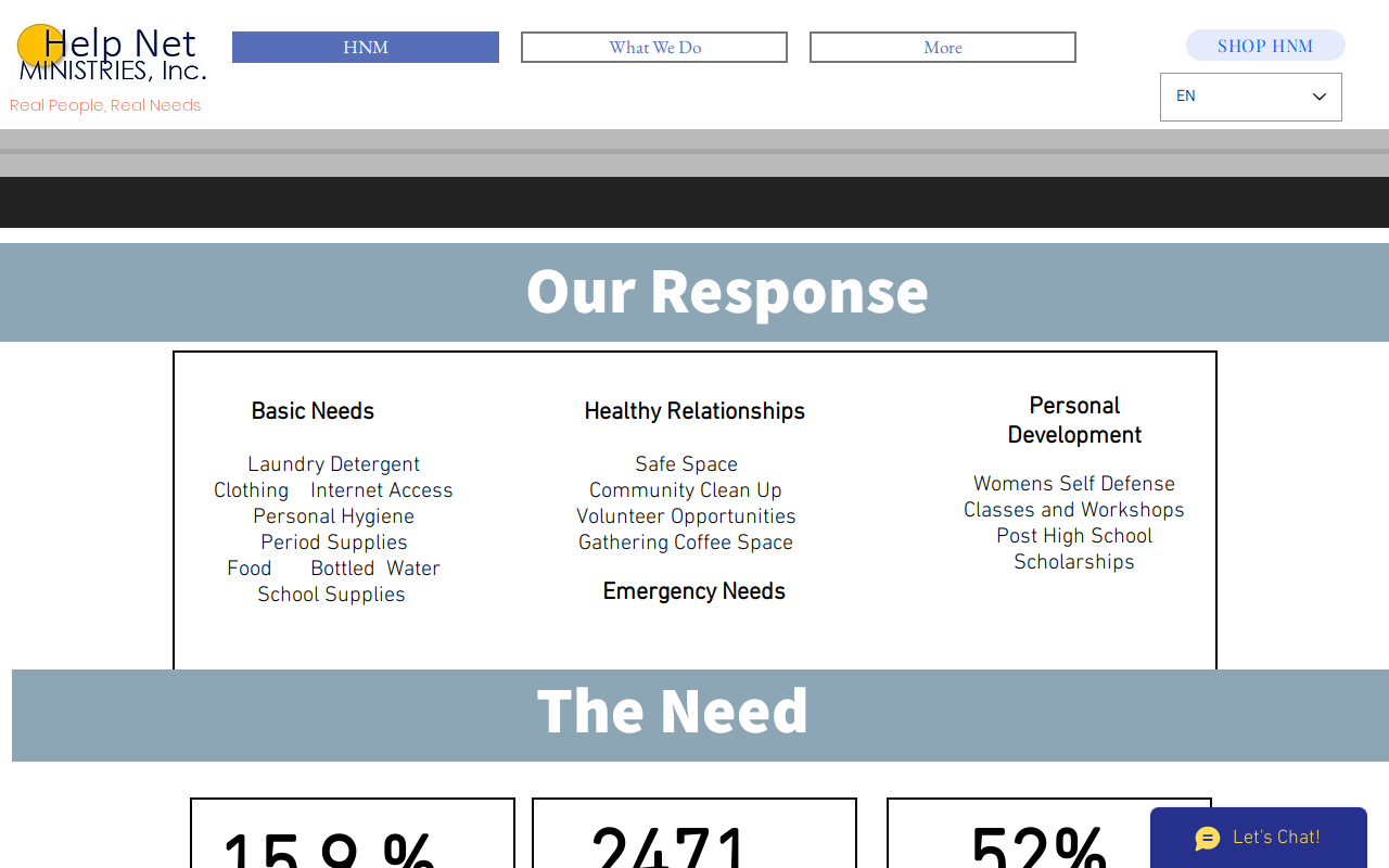 Helping Hands Thrift Store website preview