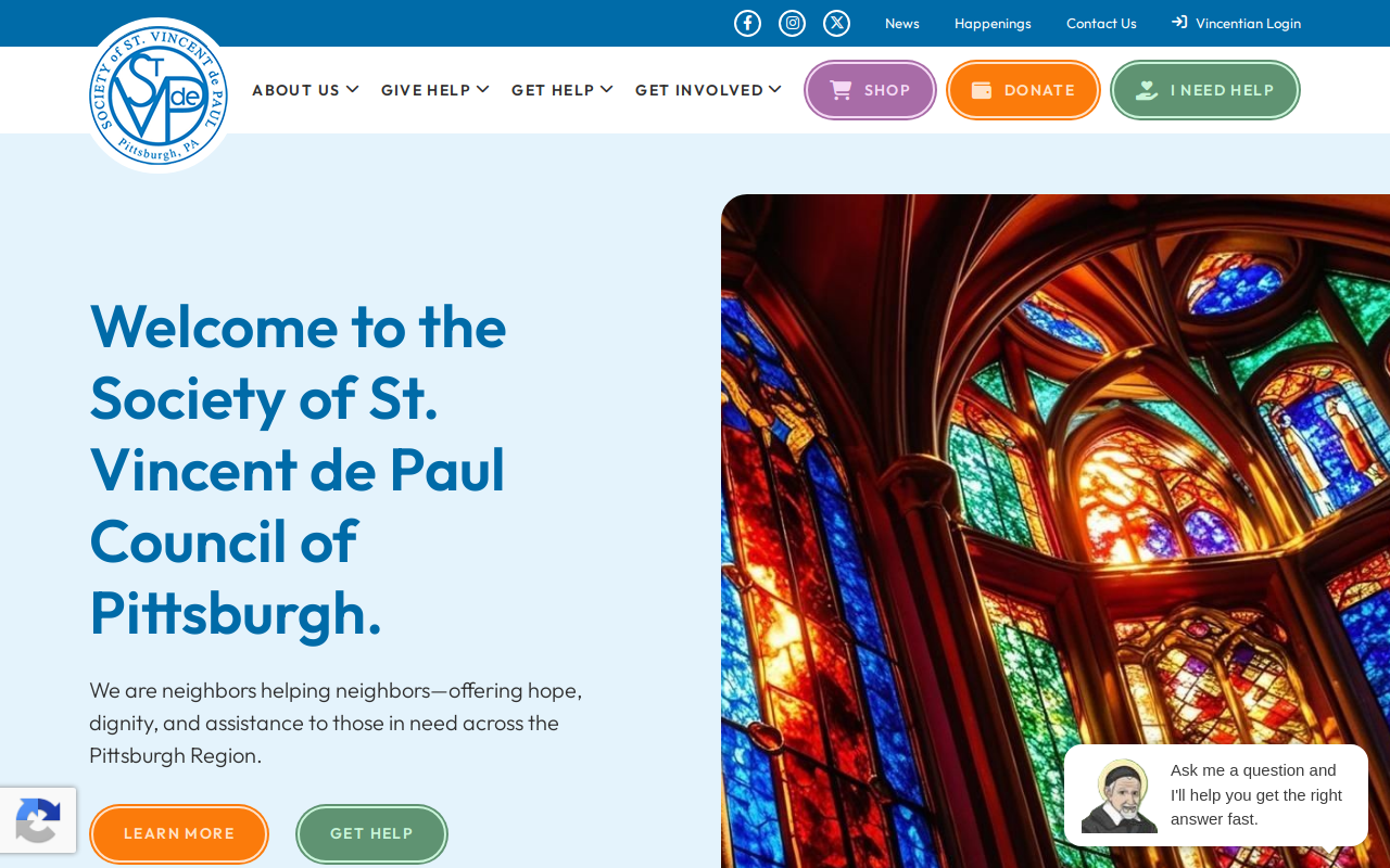 St. Vincent De Paul Thrift Store website preview