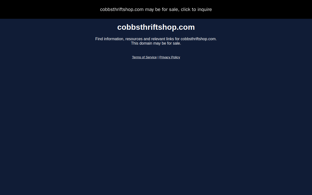 Cobb's Thrift Shop website preview
