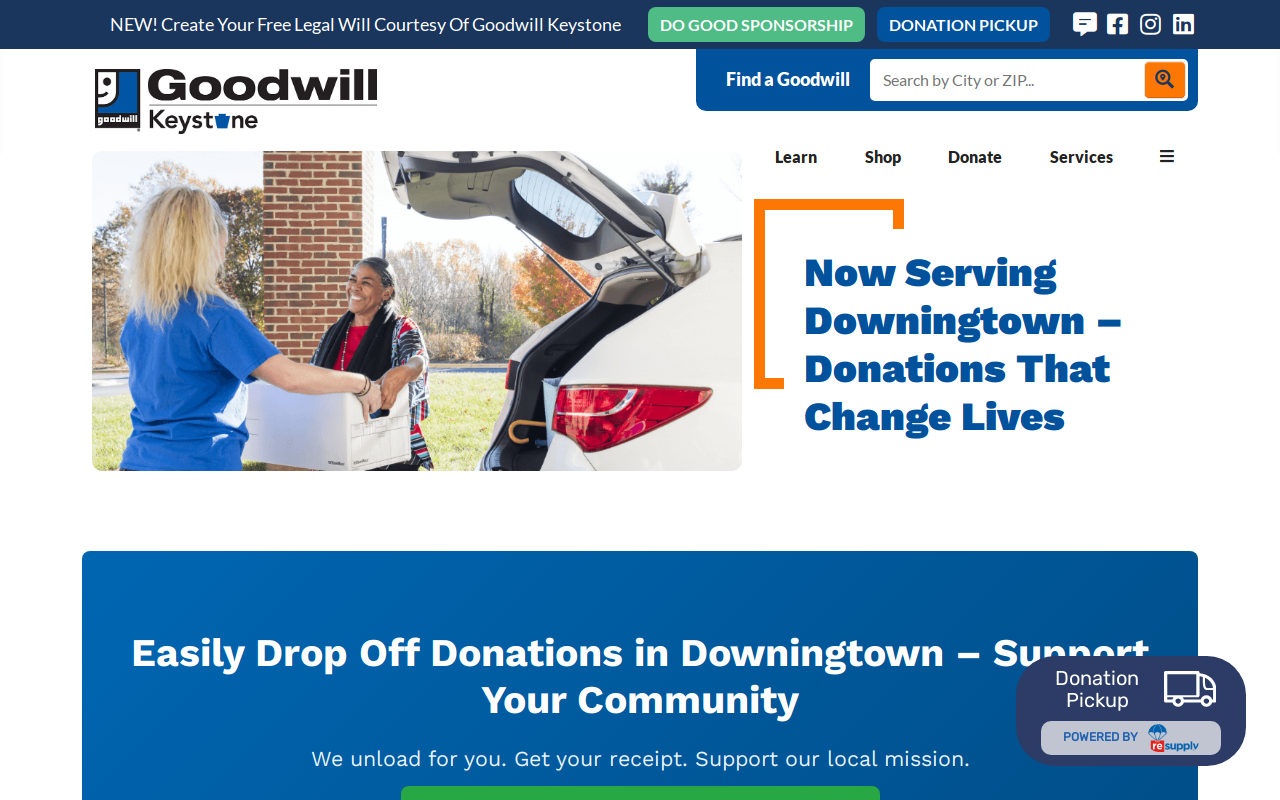 Goodwill website preview