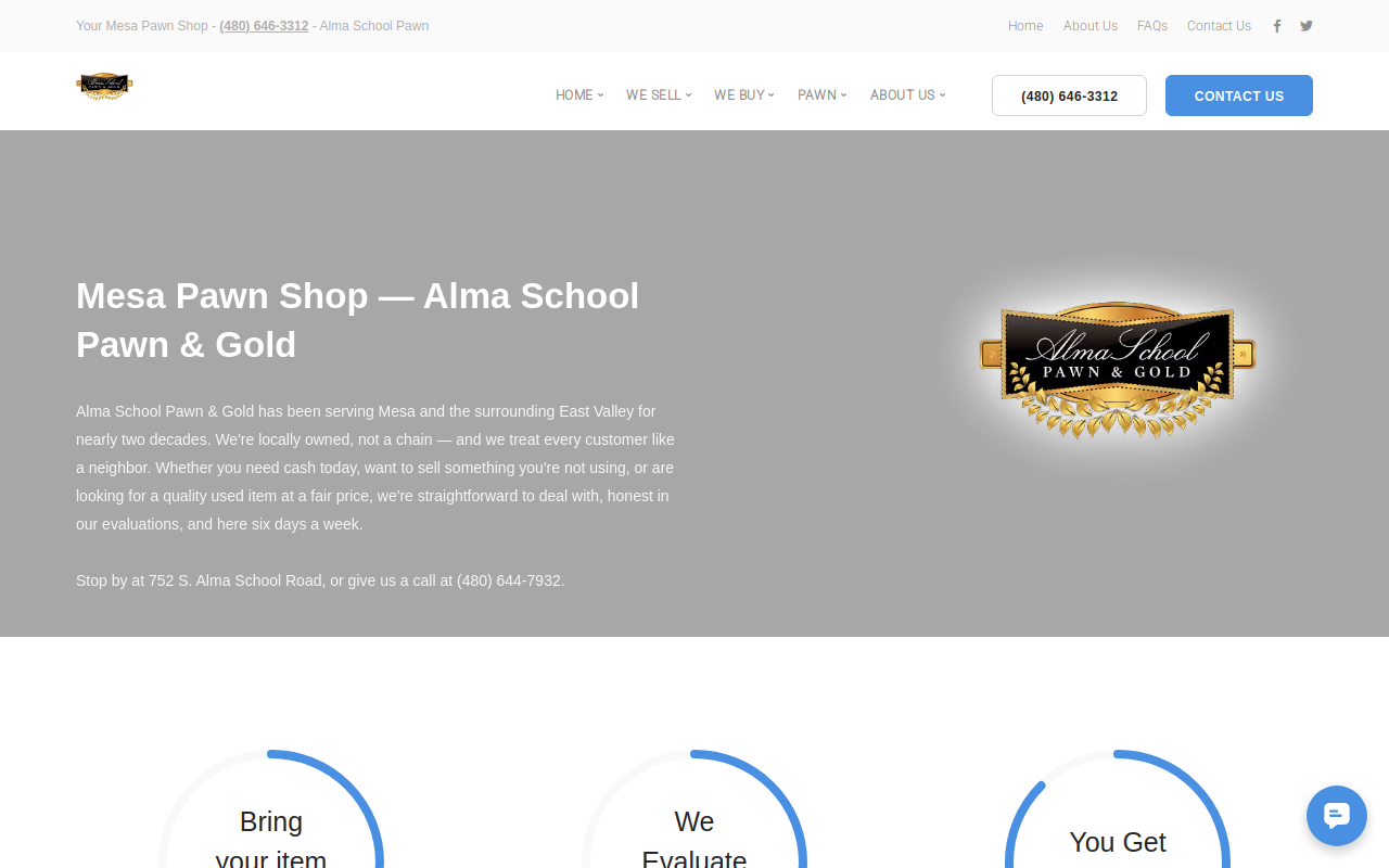 Alma School Pawn & Gold website preview