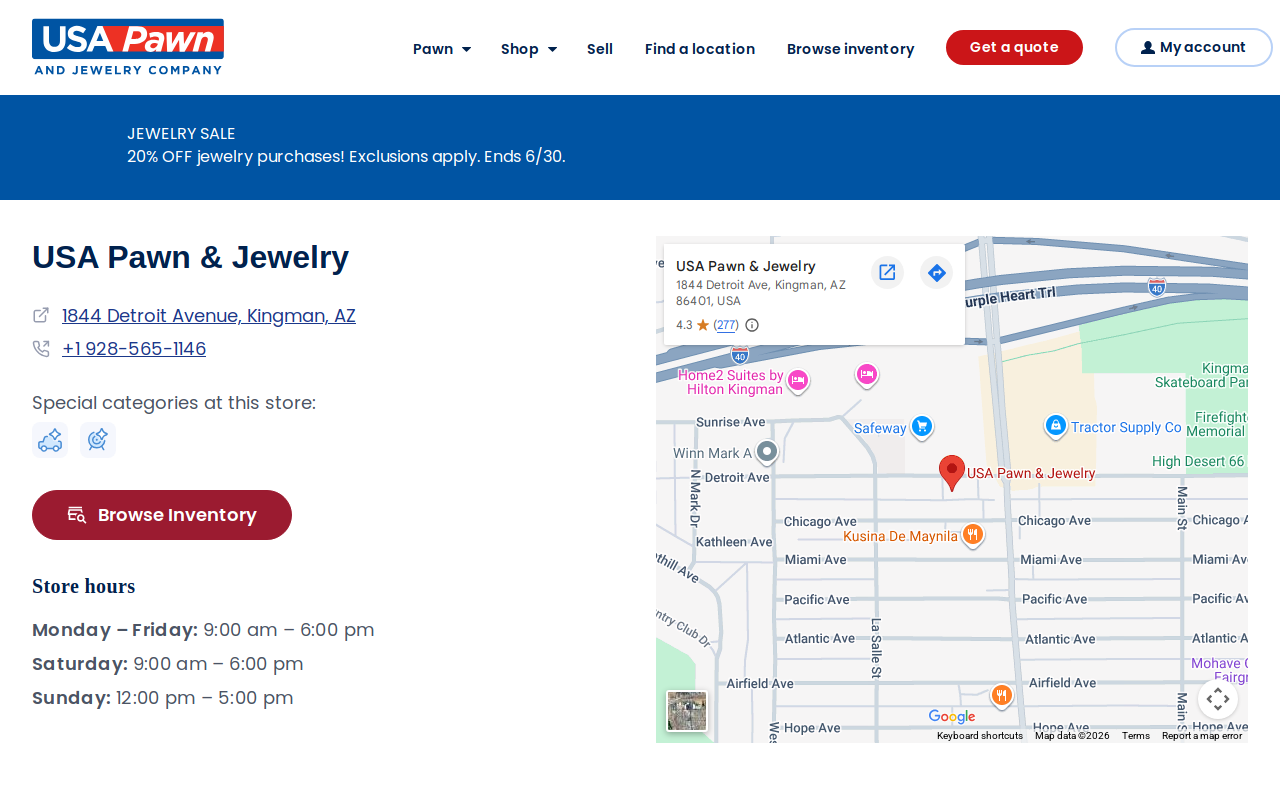USA Pawn and Jewelry website preview