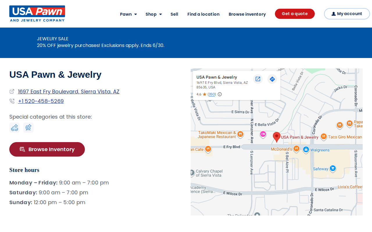 USA Pawn and Jewelry website preview