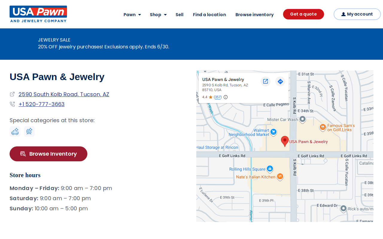 USA Pawn & Jewelery Co website preview